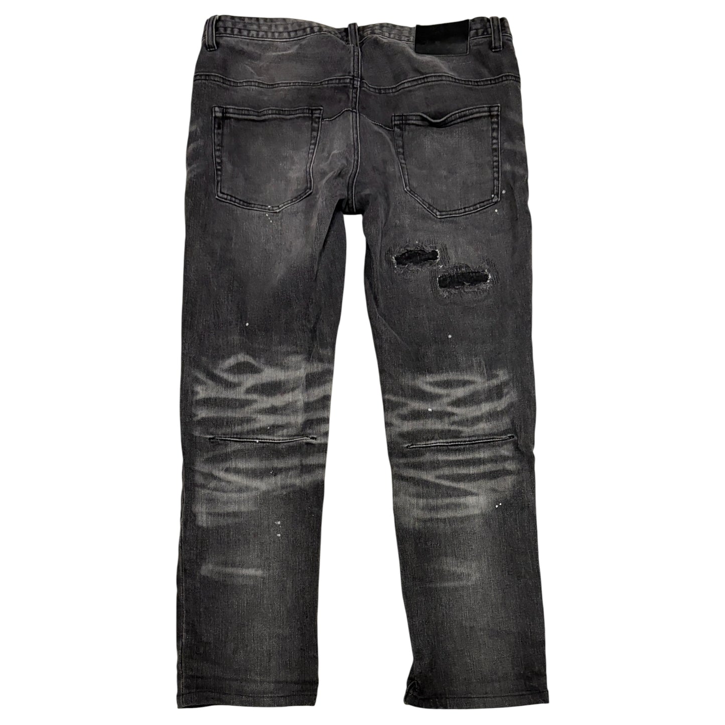 Number (N)ine Denim grey distressed streaked denim jeans