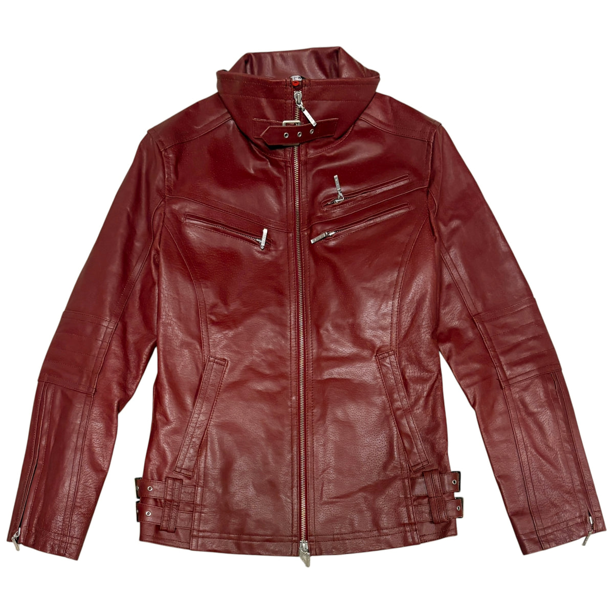 Atelier Sab Men (A.S.M) burgundy red multizip buffalo leather jacket