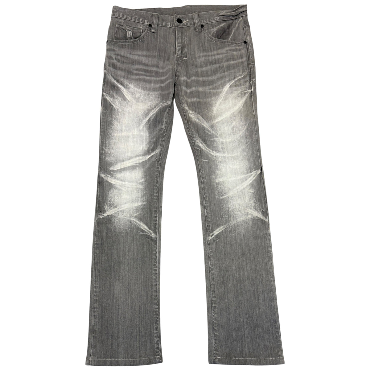 Tornado Mart grey fade wash whiskered denim jeans