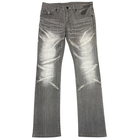 Tornado Mart grey fade wash whiskered denim jeans