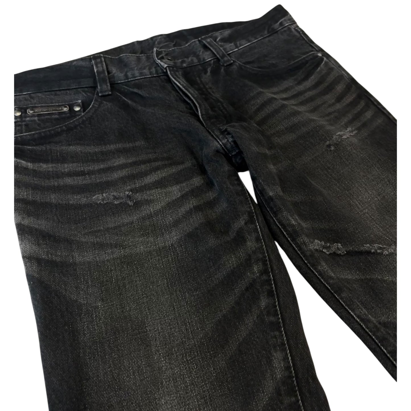 5351 Pour Les Hommes black whispered bootcut denim jeans