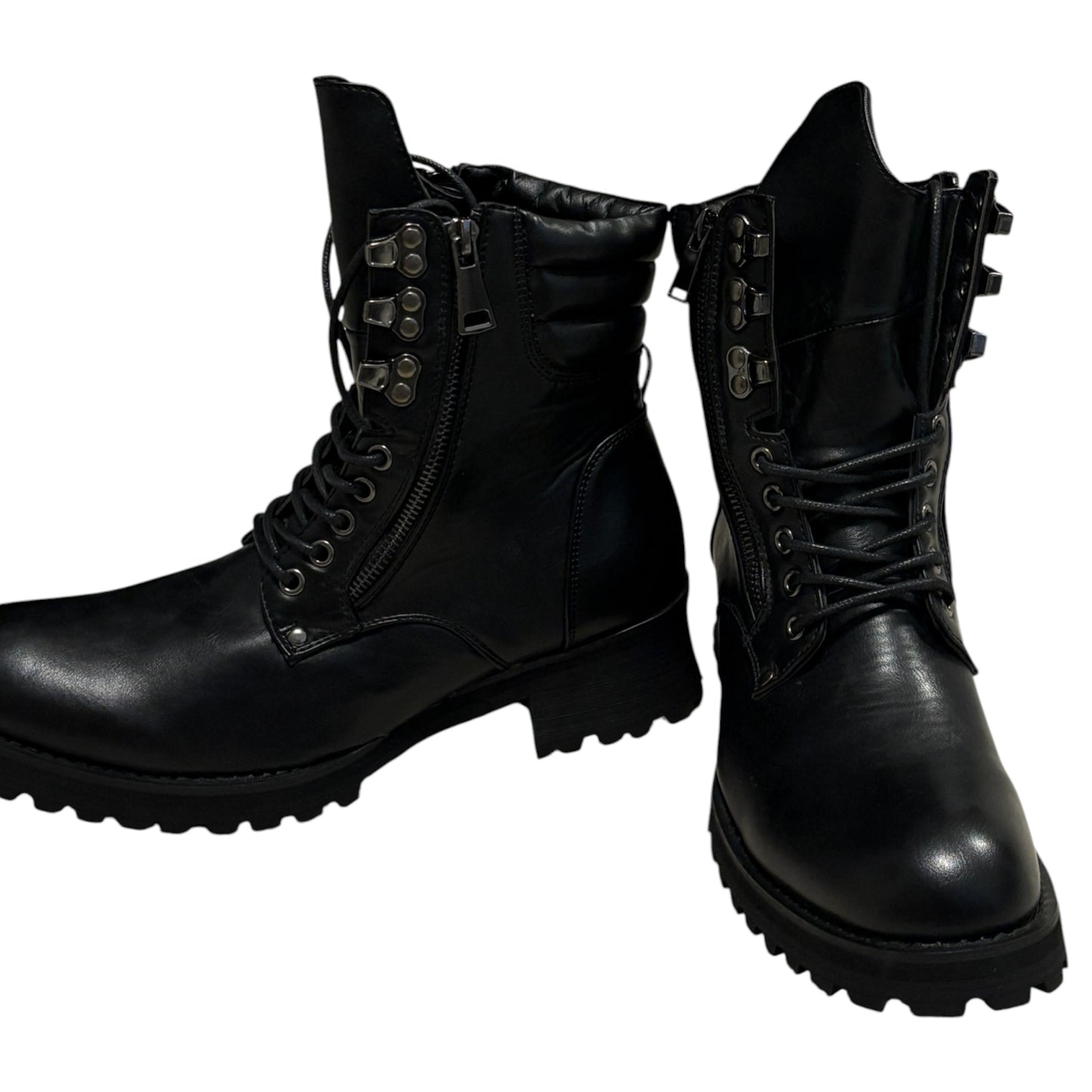 Japanese brand Boredom black studded side zipper ankle boots