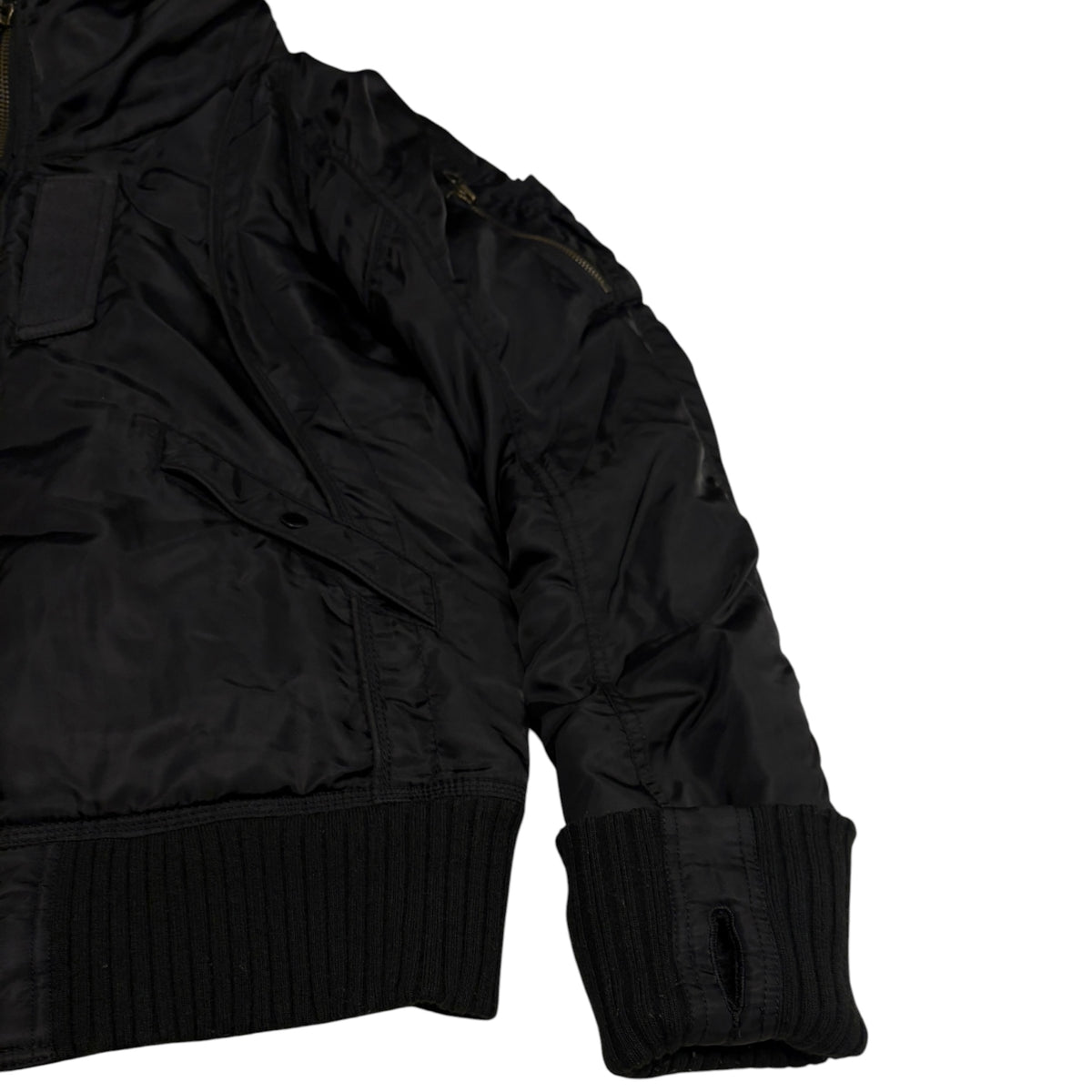 Goa bono hood nylon utility bomber jacket w/ cotton fleece ends