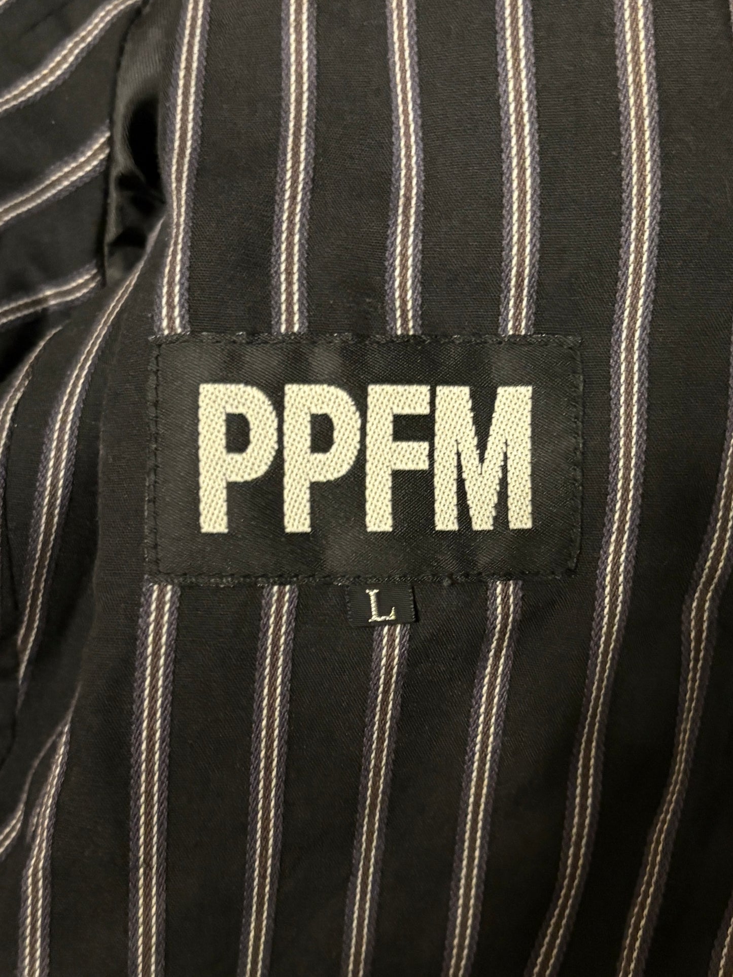 PPFM double breasted napoleon pea coat w/ raccoon fur trim