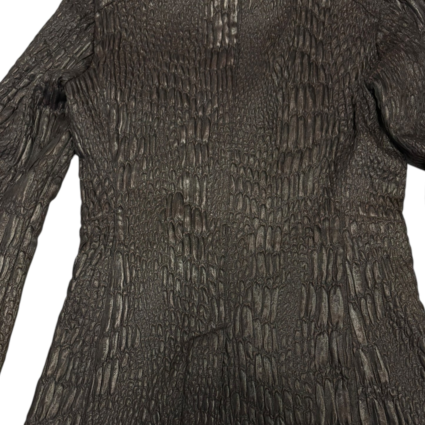 Tornado Mart alligator textured vampire light overcoat
