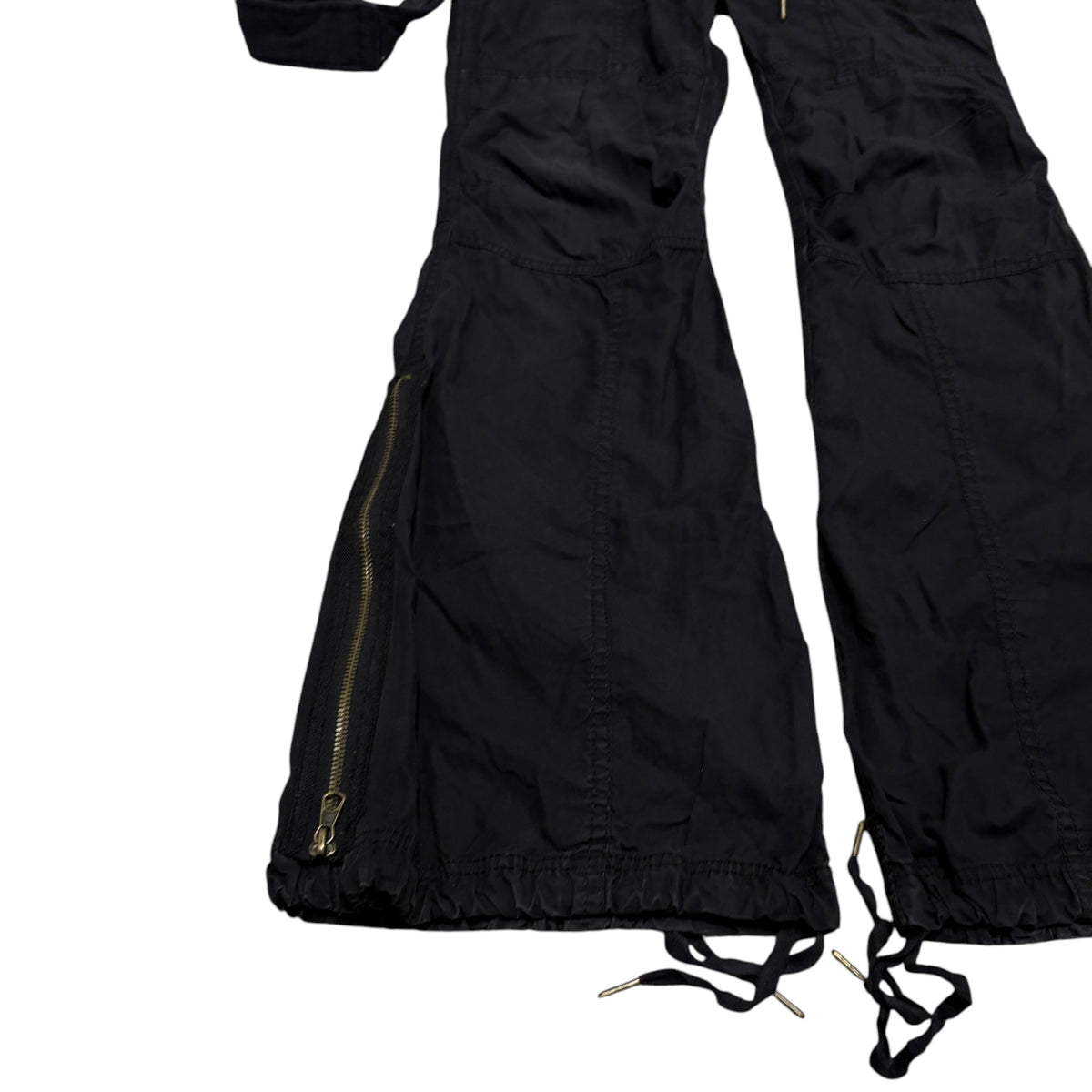 Goa black parachute suspender bootcut flare cargo pants