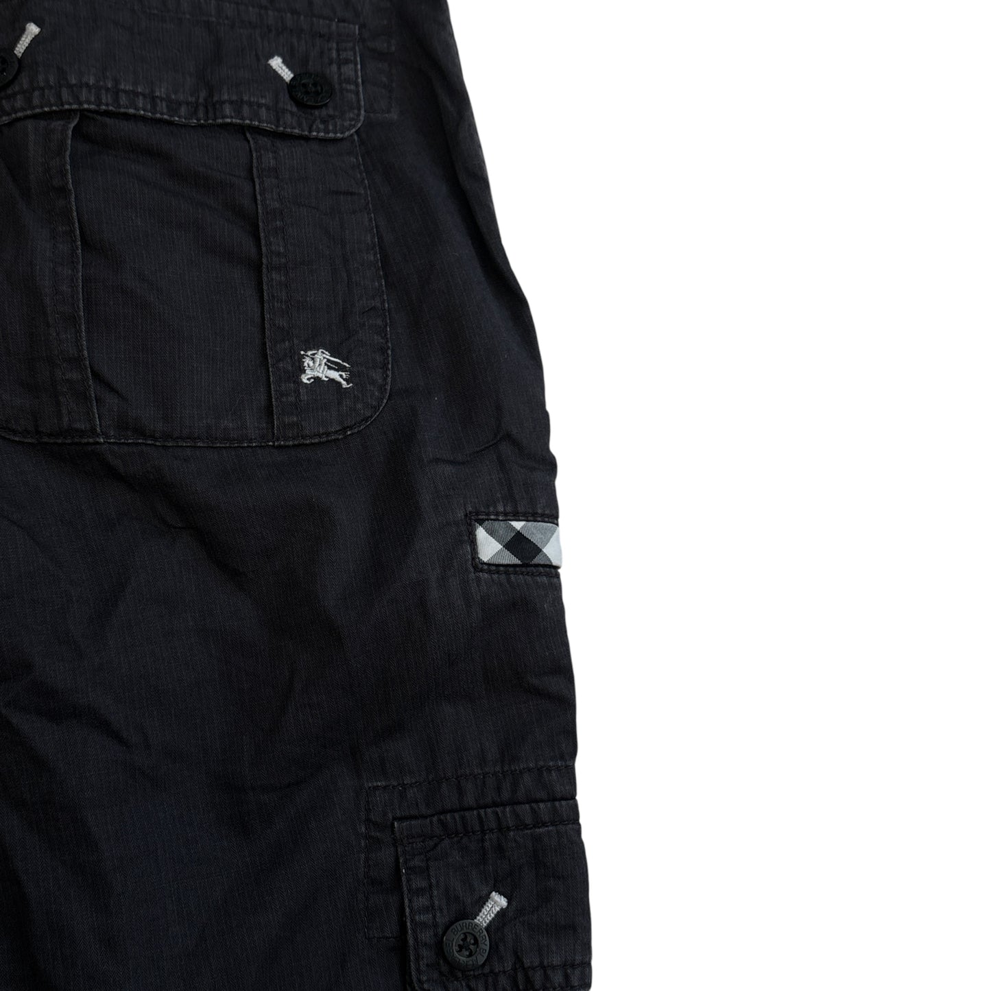 Burberry Black Label black cargo utility multipocket shorts