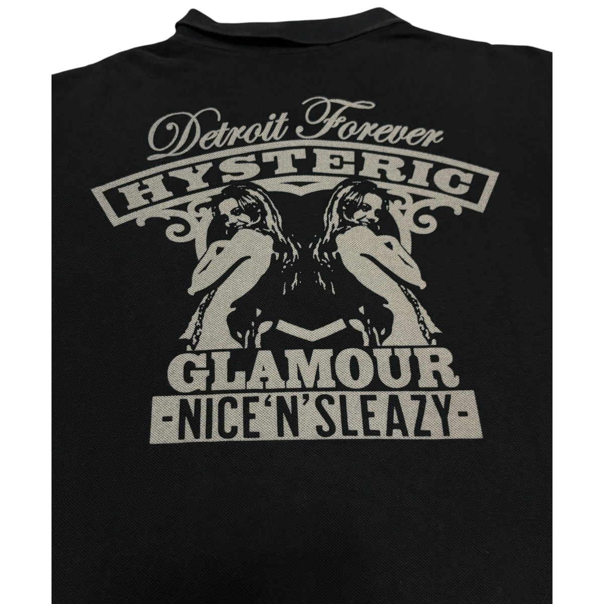 Hysteric Glamour black graphic polo T-shirt