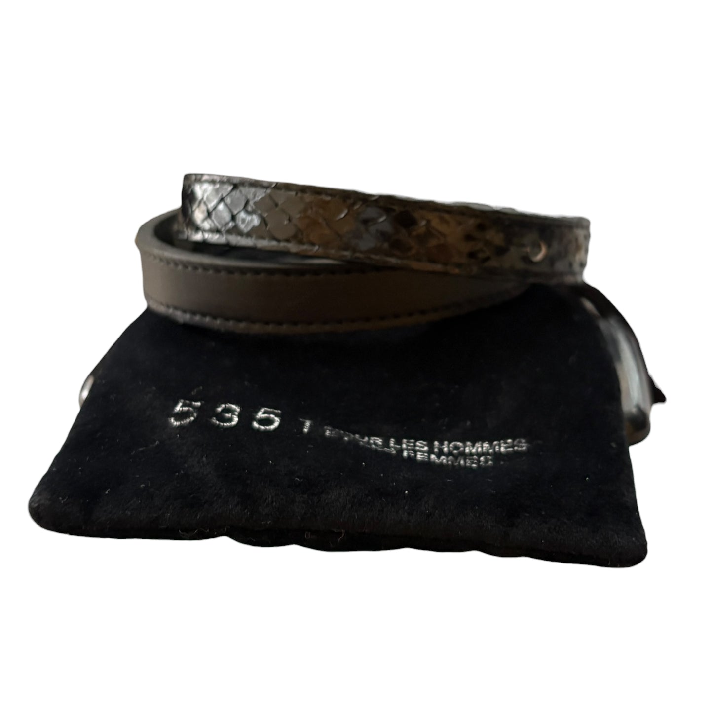5351 Pour Les Hommes python print double wrap leather bracelet