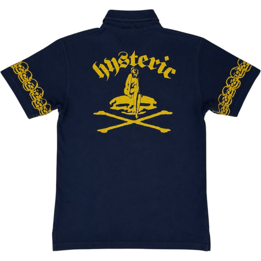 Hysteric Glamour navy skull polo T-shirt