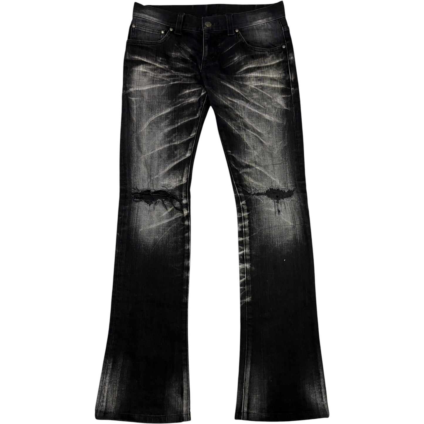 Tornado Mart black grey claw mark grey bootcut denim jeans