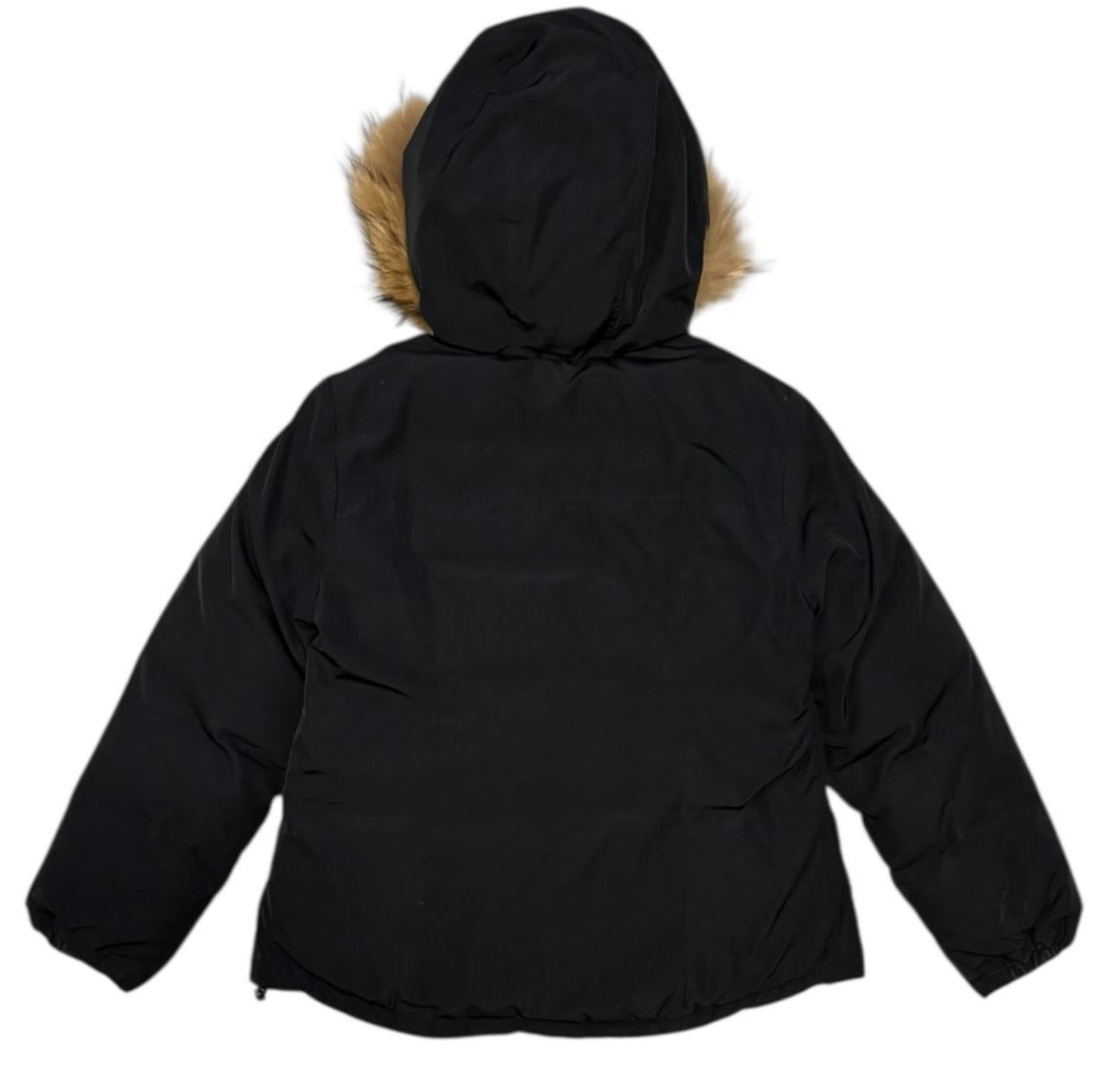 Burberry quilted utility pocket raccoon fur hood down puffer jacket