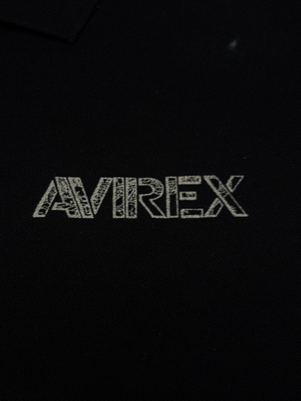 Japanese Avirex black dragon graphic polo T-shirt