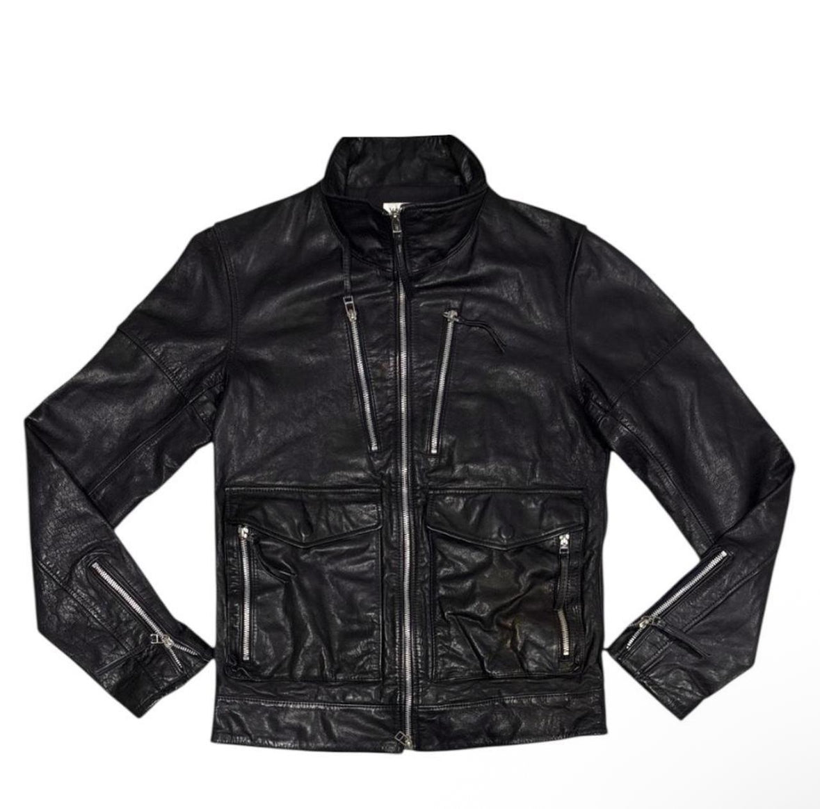 Vanquish Tokyo black multizip detailed lambskin leather jacket