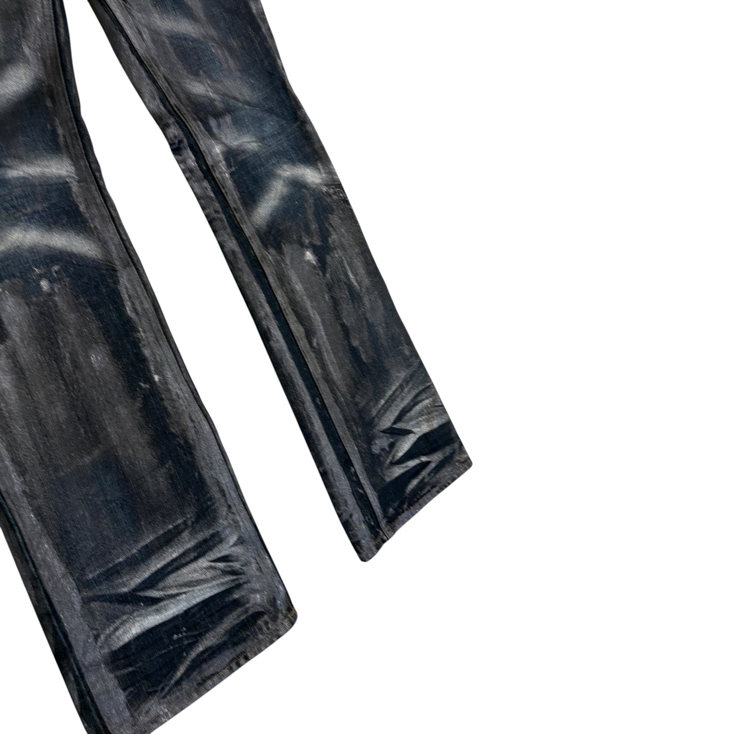 Midas waxed & painted blue grey bootcut denim  jeans