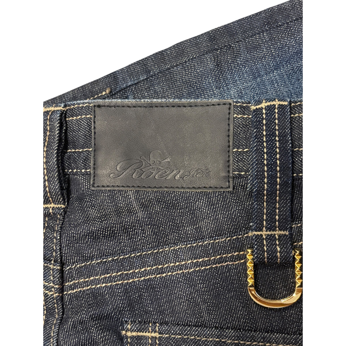 Roen blue claw mark denim jorts
