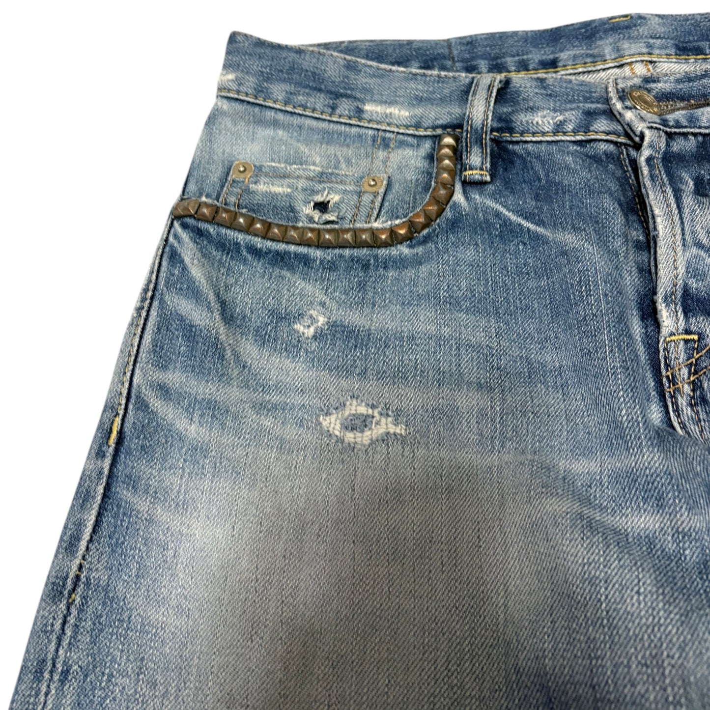 Hysteric Glamour studded pocket blue denim jeans