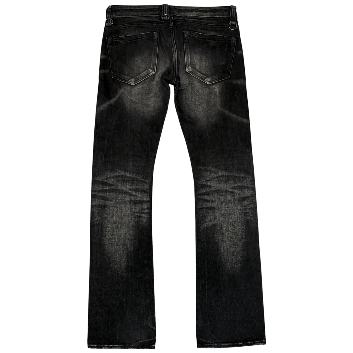 Buffalo Bobs grey black whiskered straight leg denim jeans