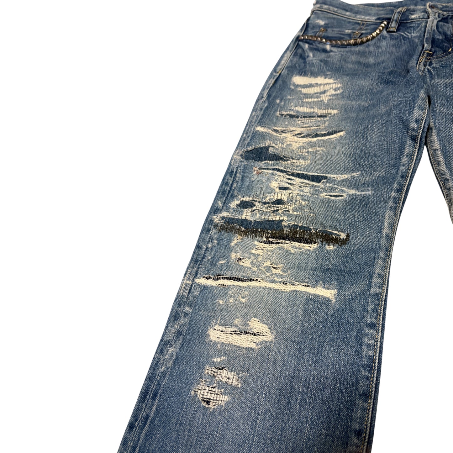 Hysteric Glamour blue distressed patchwork denim jeans