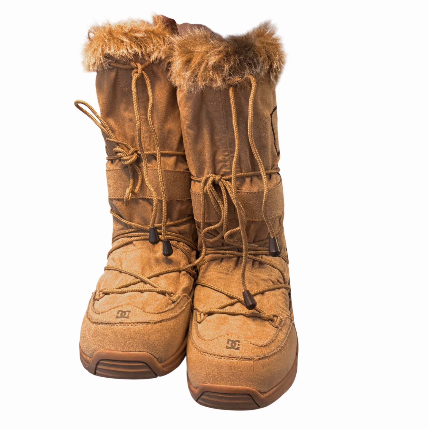 DC light brown suede fur lined chalet boots