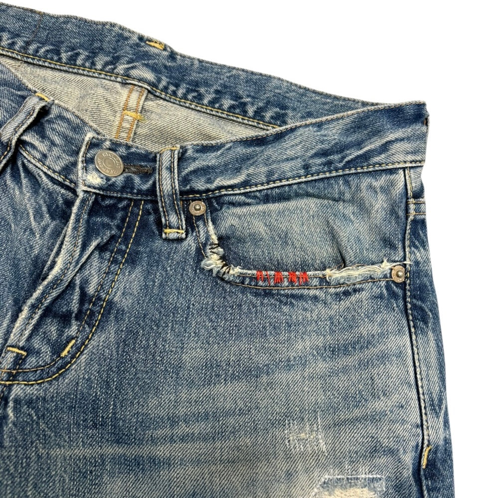 Hysteric Glamour distressed blue studded pocket denim jeans