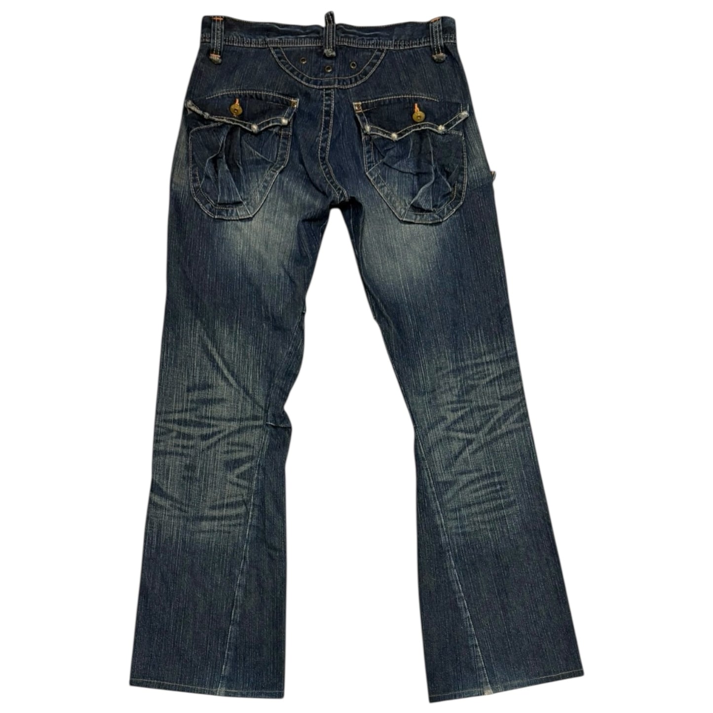 Edwin blue bootcut satchel pocket denim jeans