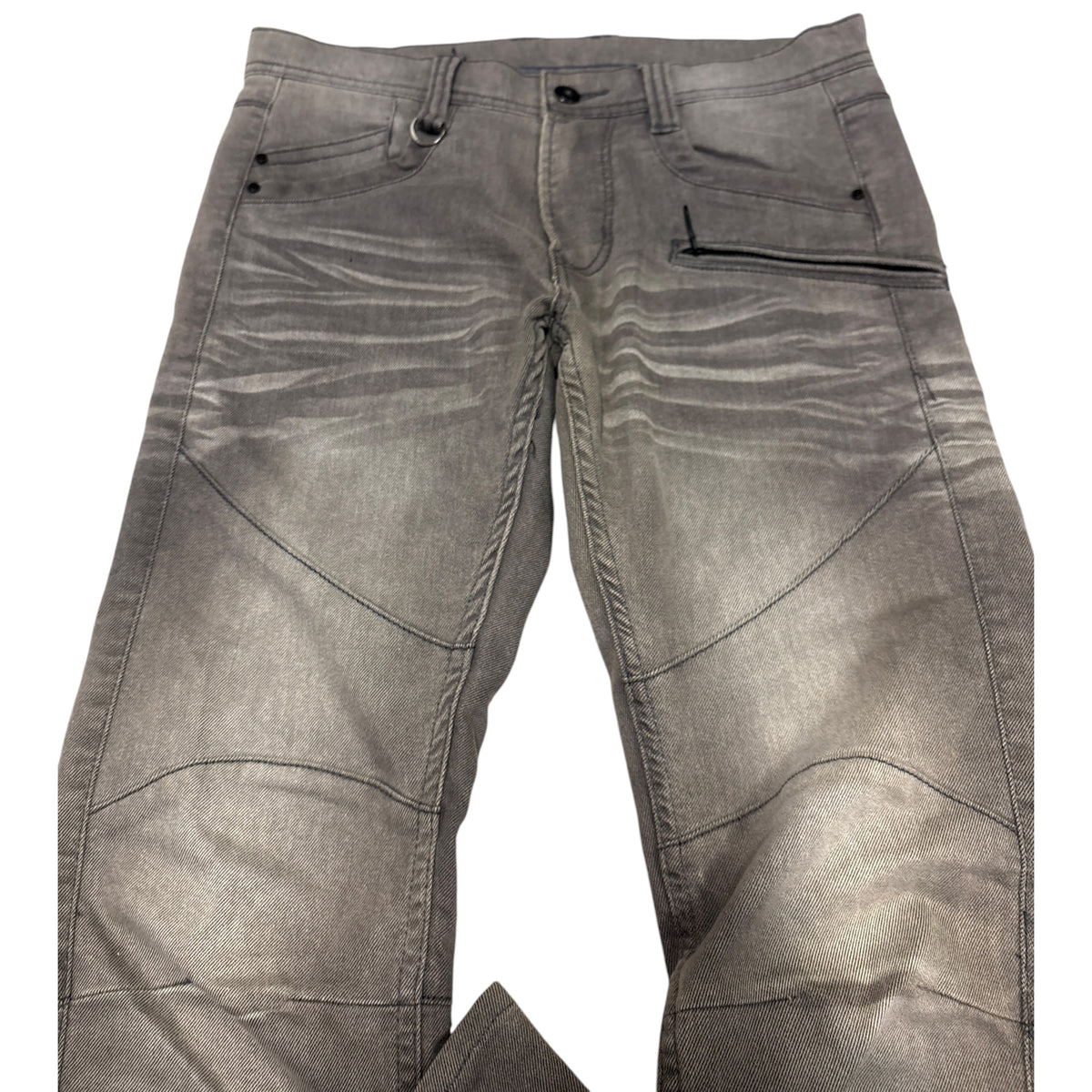Hideaways grey streaked denim jeans