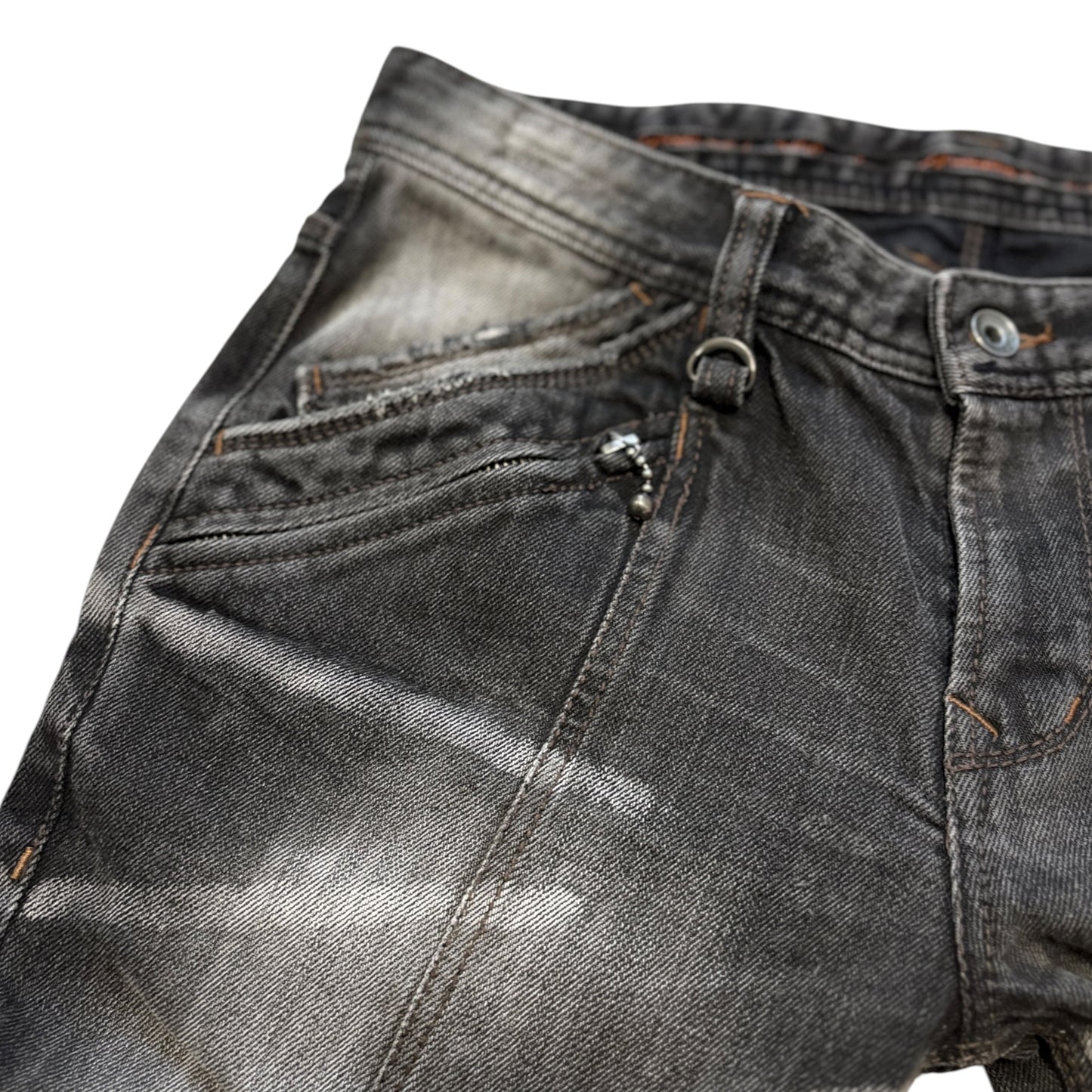 Nicole Club grey streaked claw mark shoe cut denim jeans