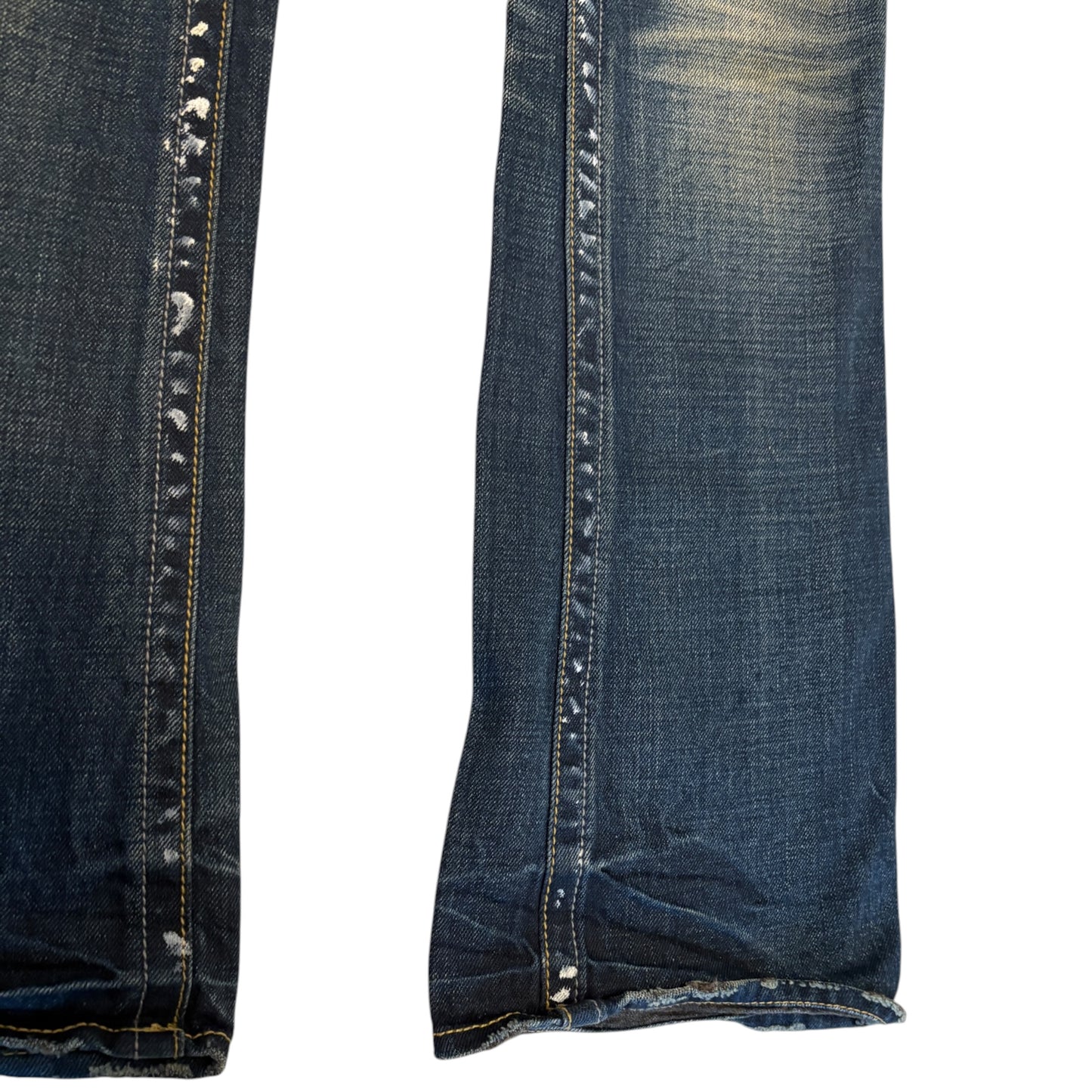 Semantic Design multizip detailed inseam shine effect bootcut jeans