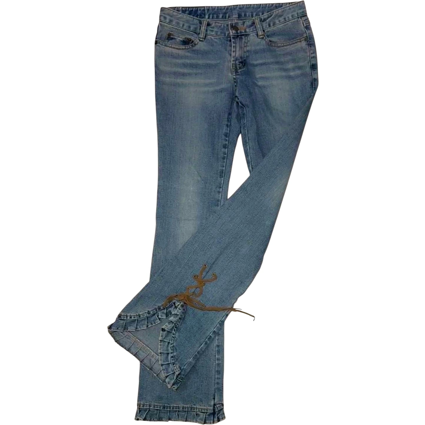 Liz Lisa lace up bootcut denim w/ embroided heart pocket