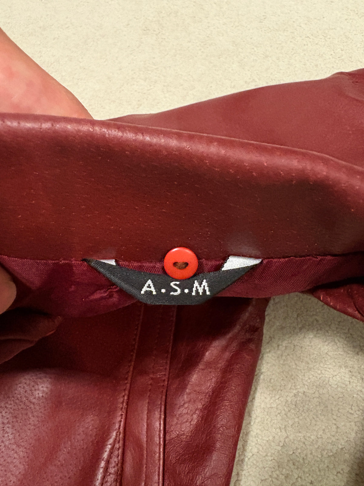 Atelier Sab Men (A.S.M) burgundy red multizip buffalo leather jacket
