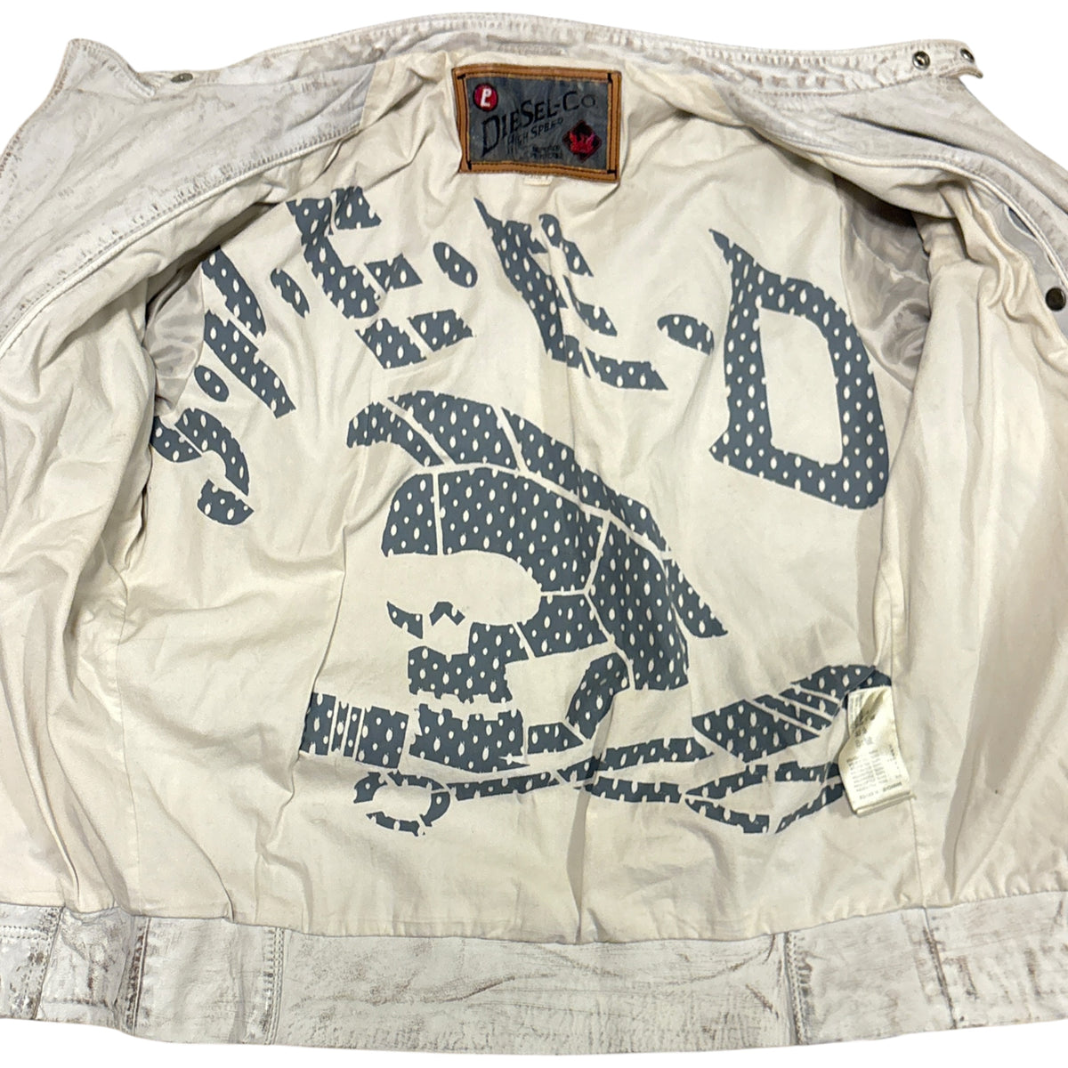 Diesel 2006 Daytona asymmetric white lambskin leather motorcycle jacket RRP £700