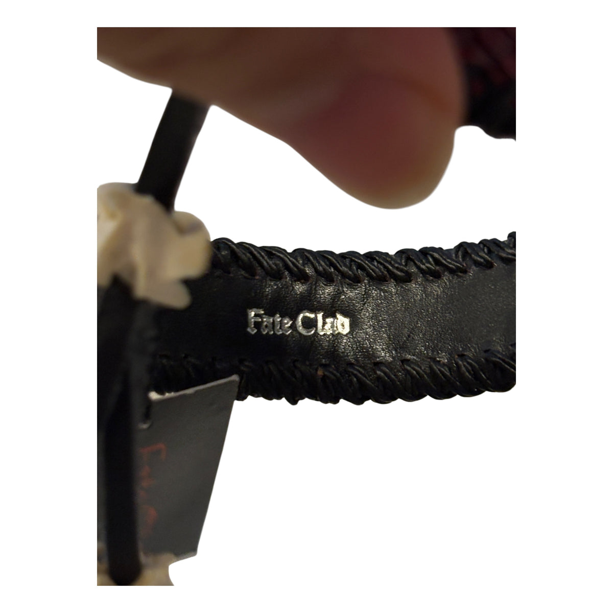 Japanese brand red dyed python leather bracelet w/ animal bone fastener