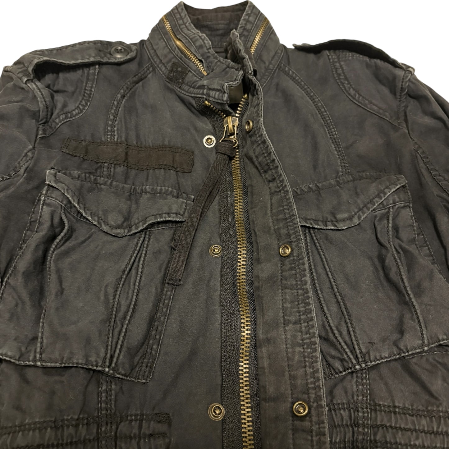 Goa multipocket detailed military jacket w bono hood & tassles