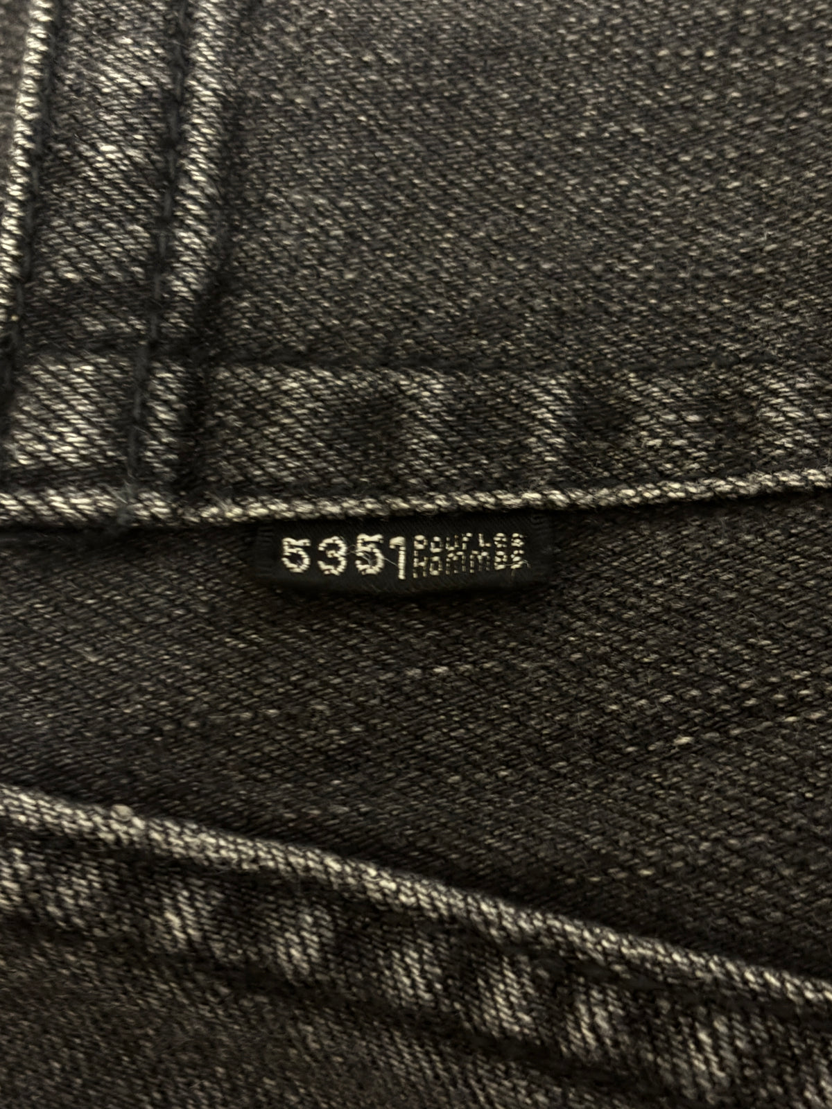 5351 Pour Les Hommes black & grey whiskered denim bootcut jeans