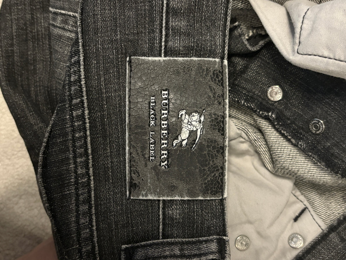 Burberry Black Label grey whiskered denim jeans