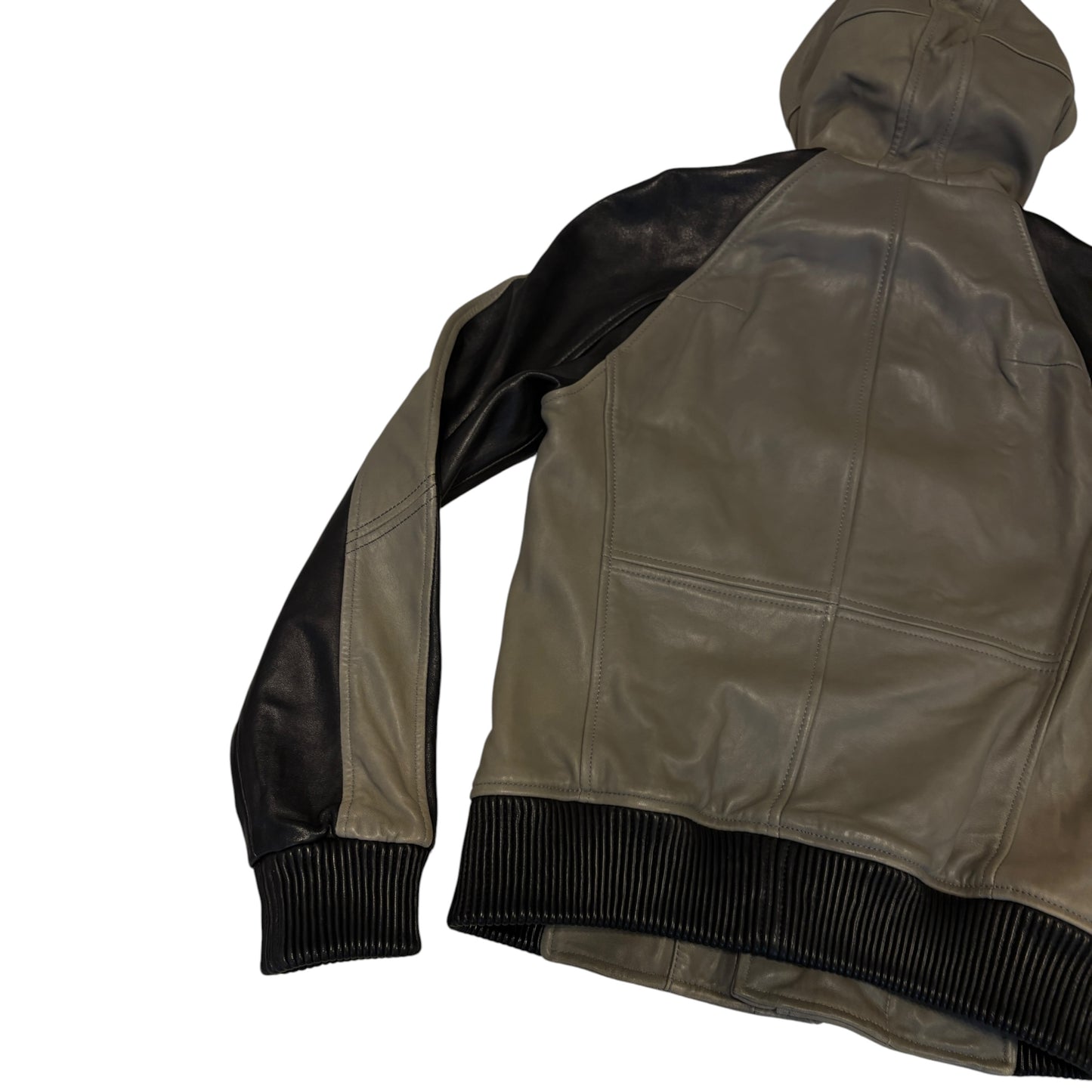 Morgan de Toi Homme khaki black lambskin leather boxer jacket