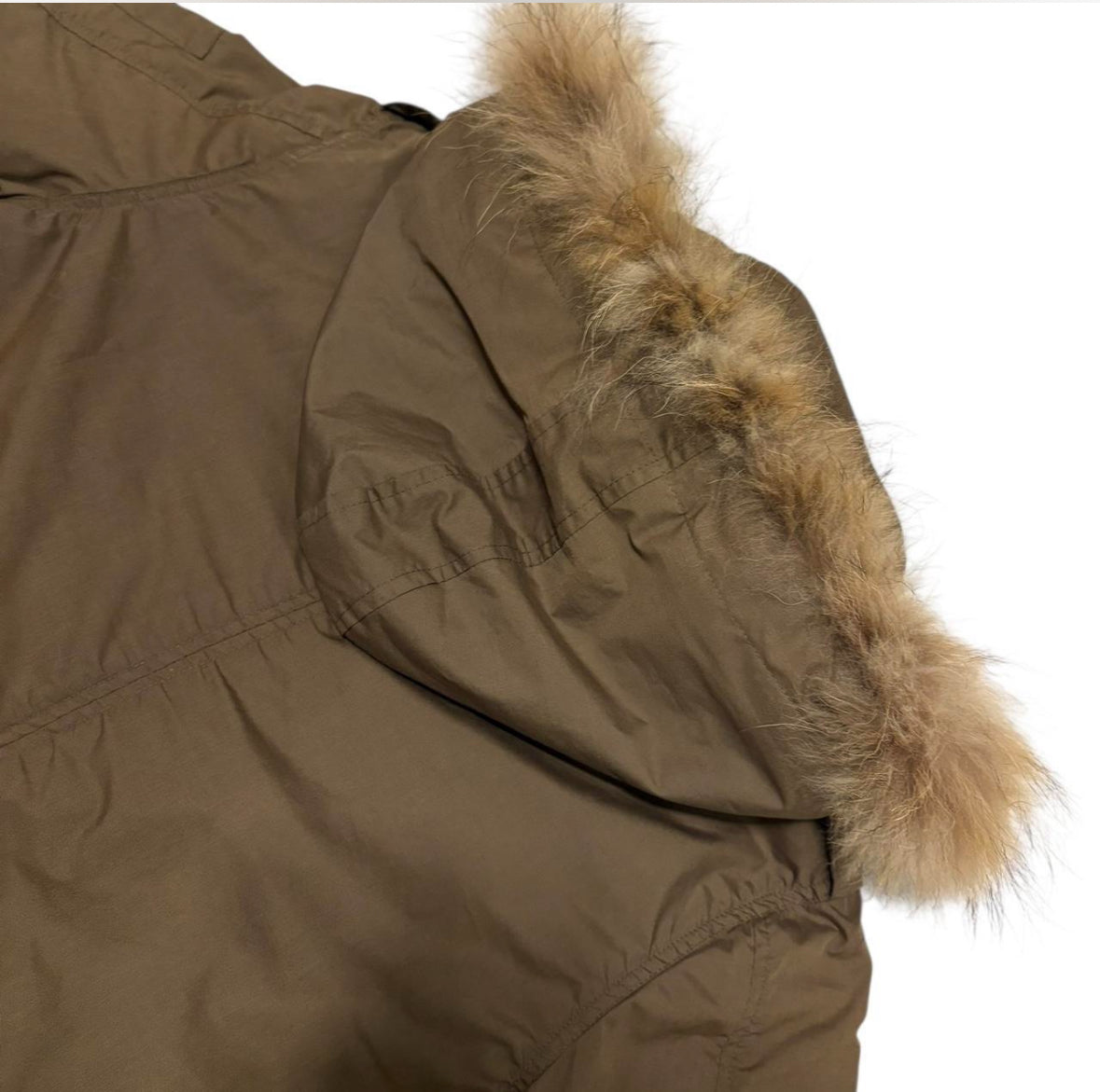 Tornado Mart parka khaki brown fur hood mod coat