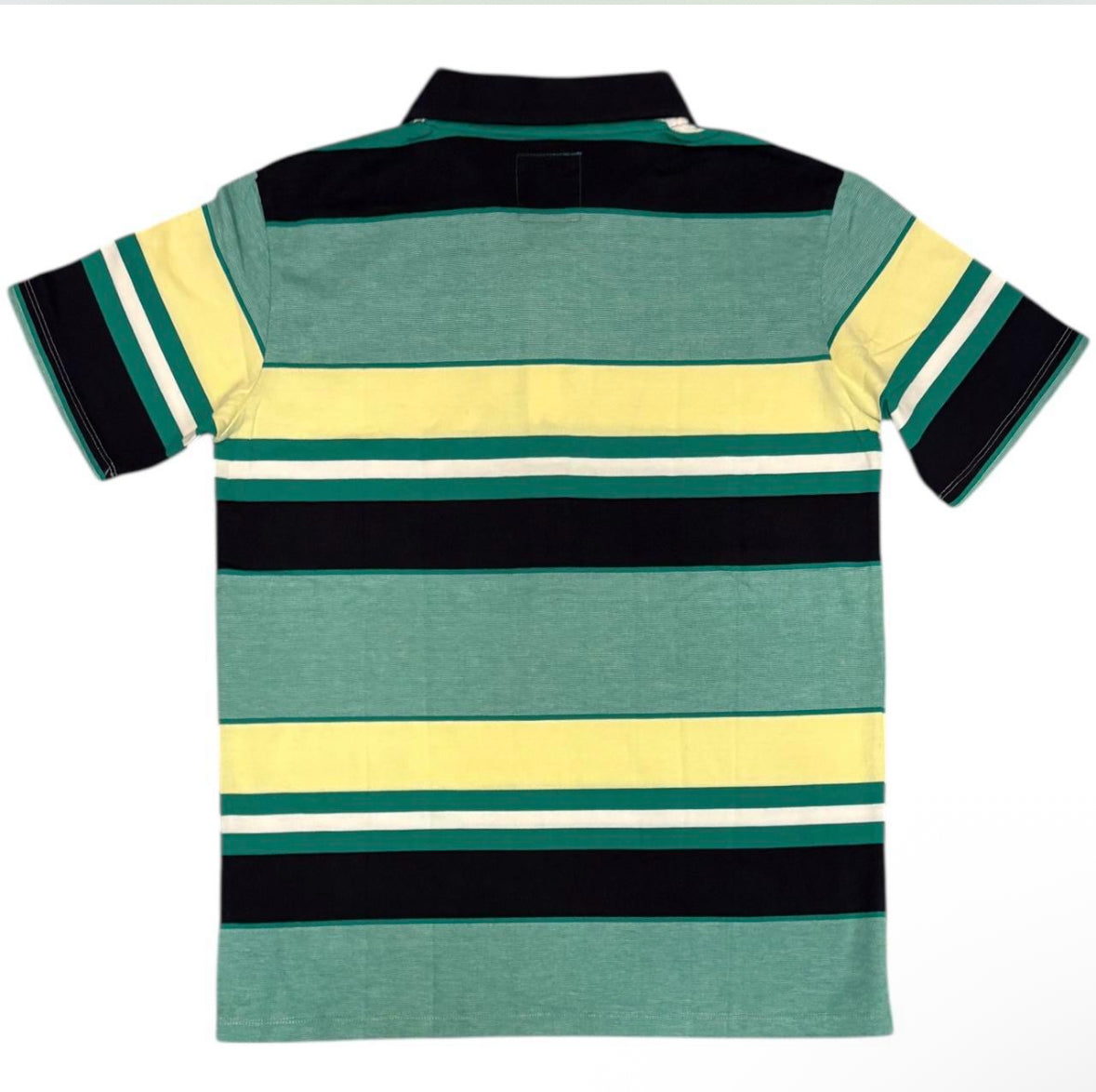 PPFM green yellow black striped polo T-shirt