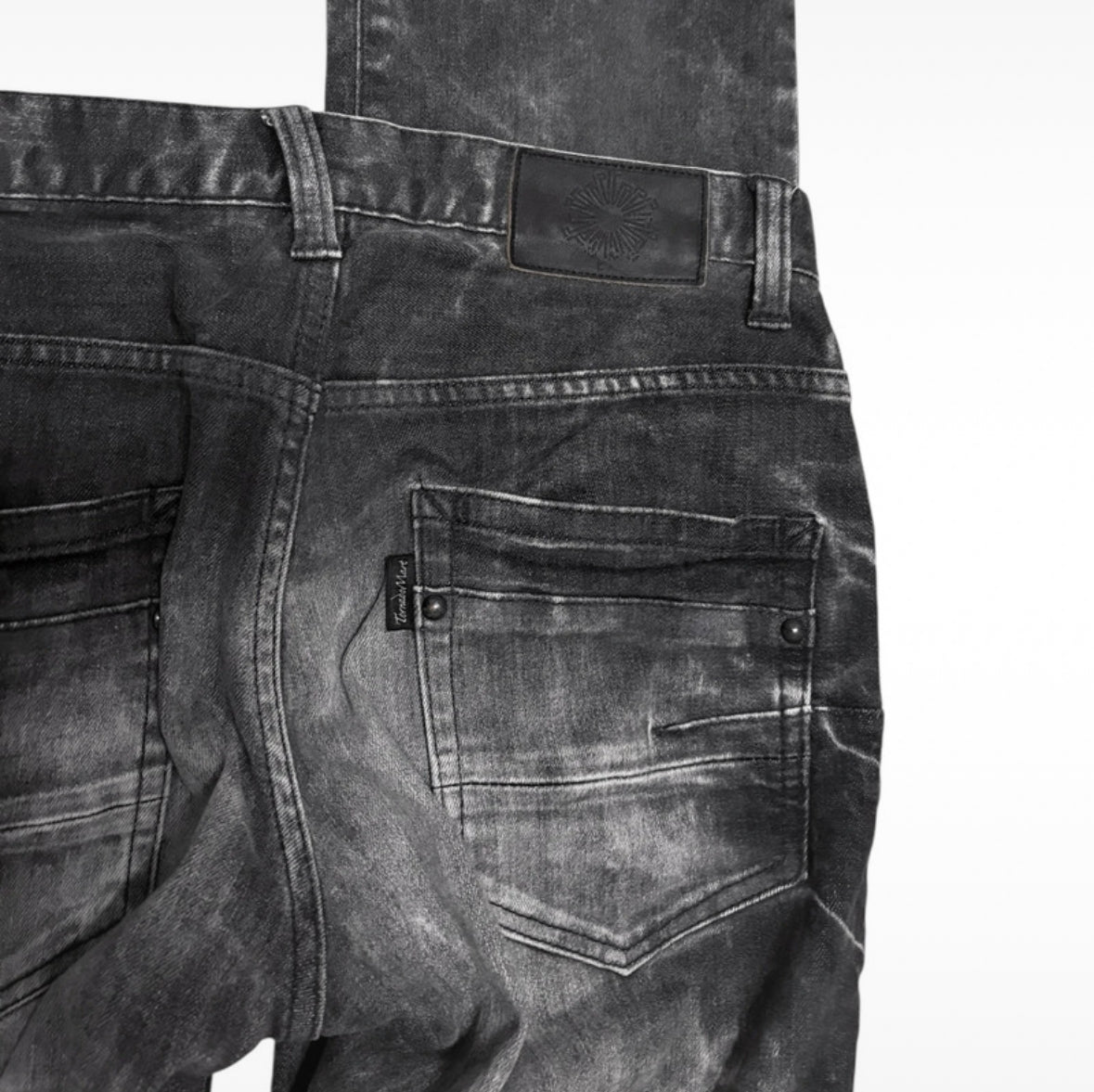 Tornado Mart black claw mark gradient streak denim jeans