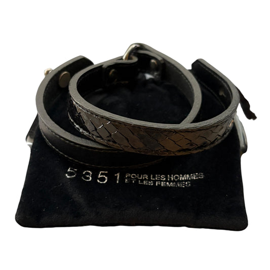 5351 Pour Les Hommes python print double wrap leather bracelet
