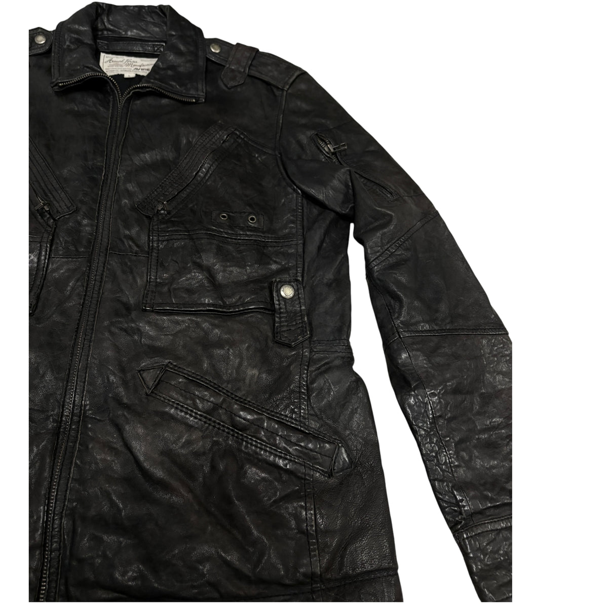 Avirex Japanese exclusive multipocket detailed lambskin leather jacket