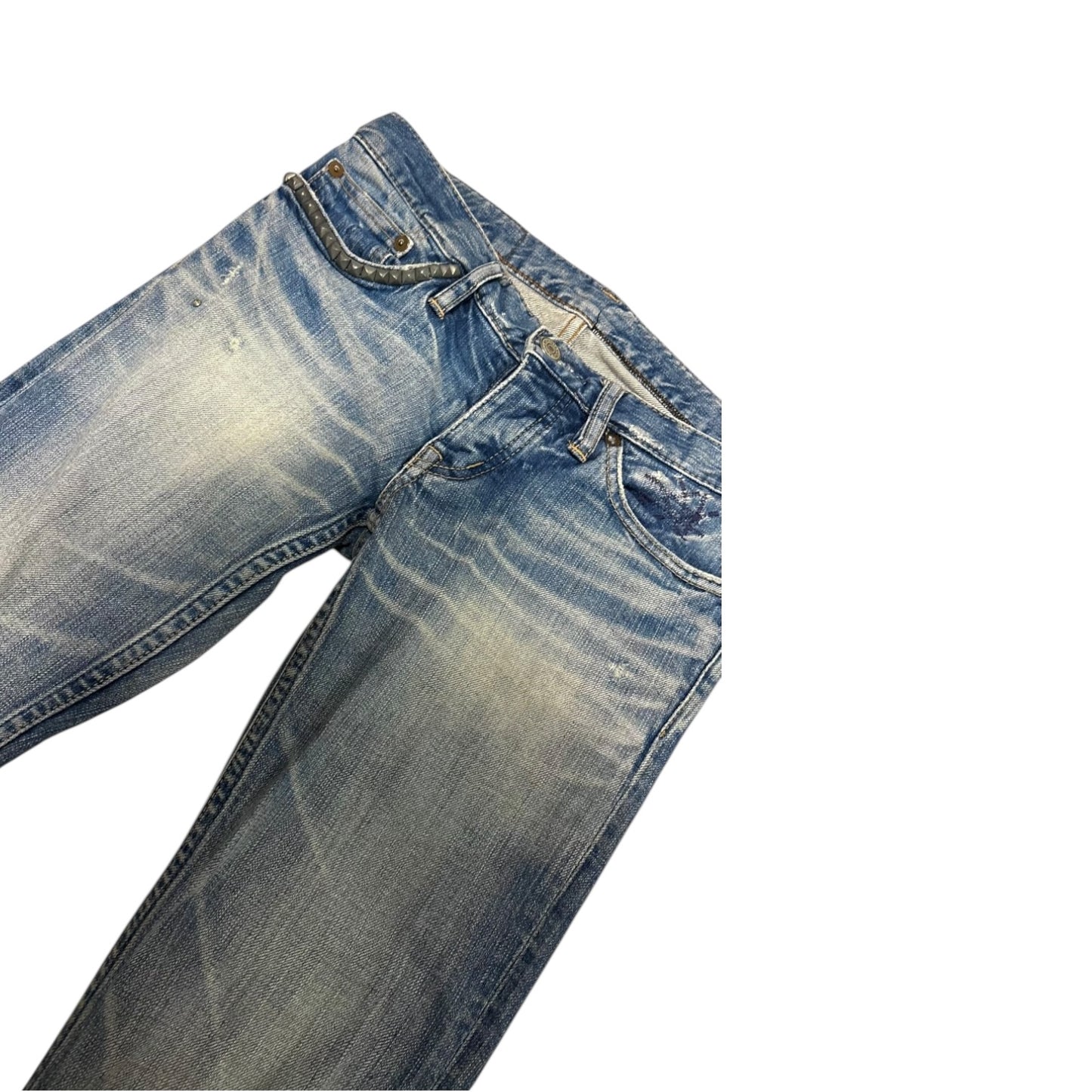 Hysteric Glamour distressed studded pocket skinny jeans