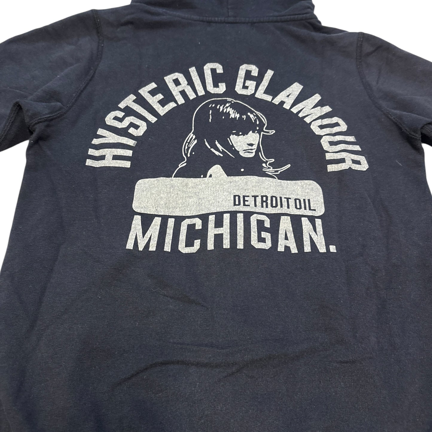 Hysteric Glamour ‘Detroit girl’ dark grey navy zip hoodie