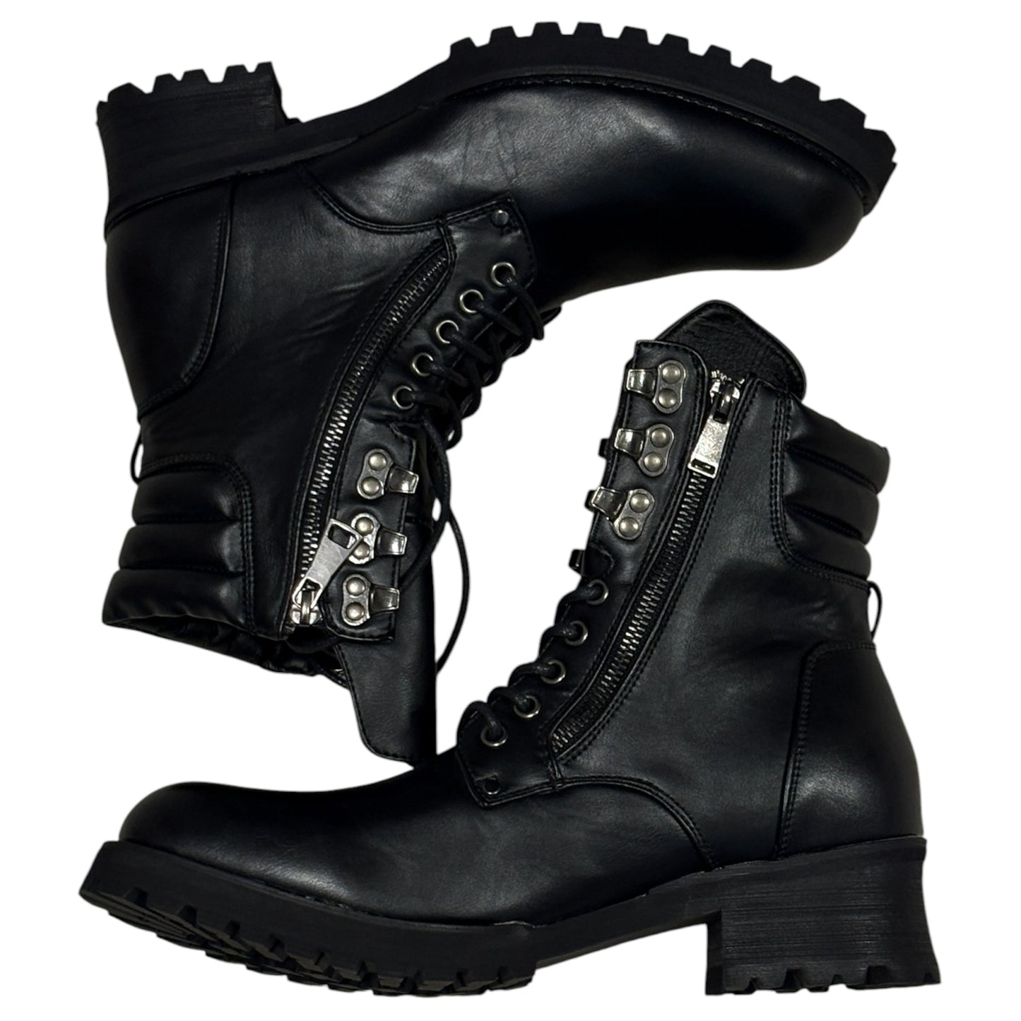 Japanese brand Boredom black studded side zipper ankle boots