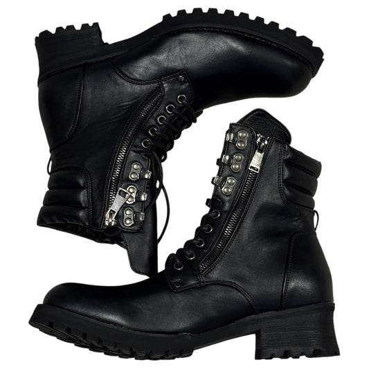 Japanese brand Boredom black studded side zipper ankle boots