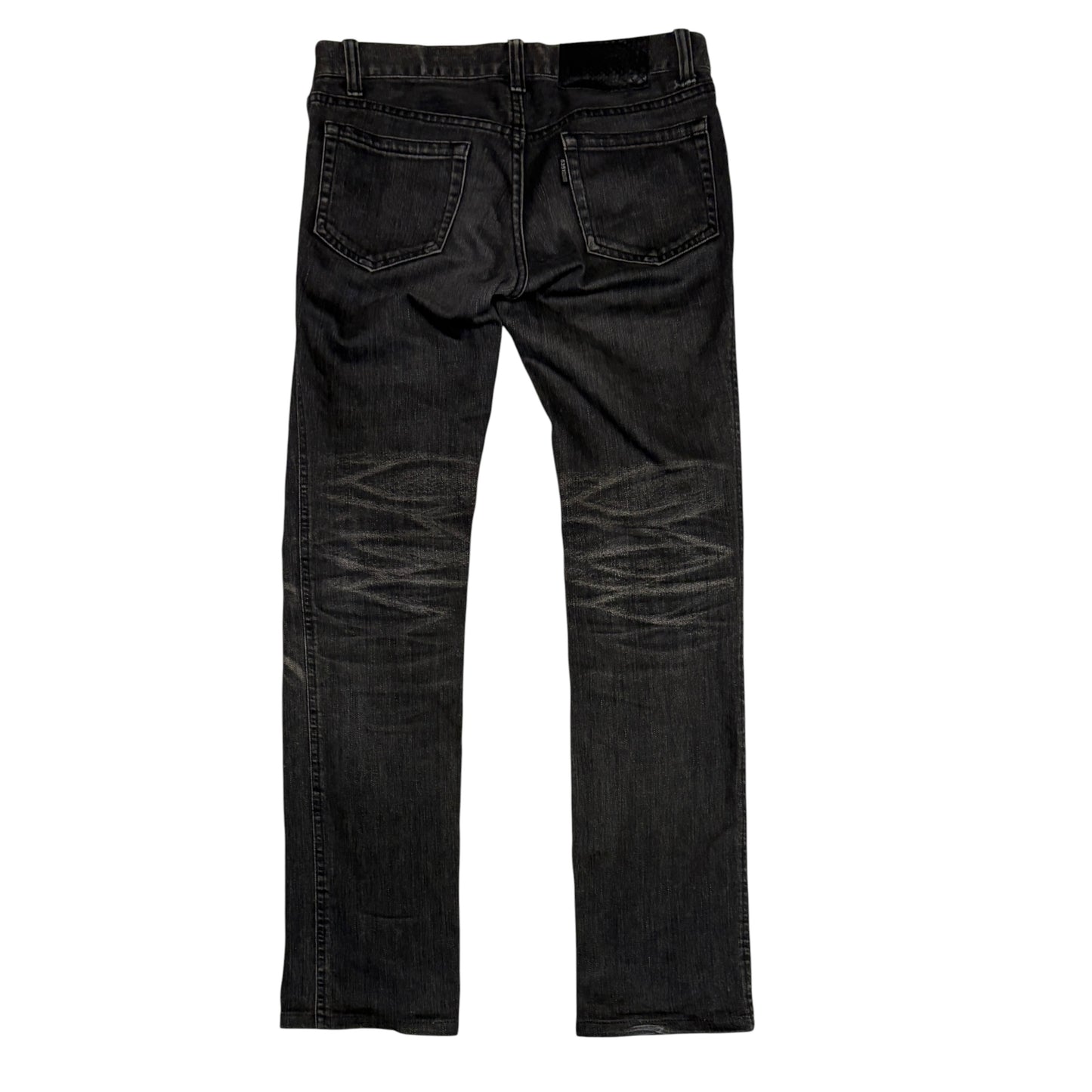 5351 Pour Les Hommes distressed grey gradient perforated wash jeans