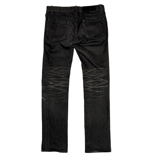 5351 Pour Les Hommes distressed grey gradient perforated wash jeans