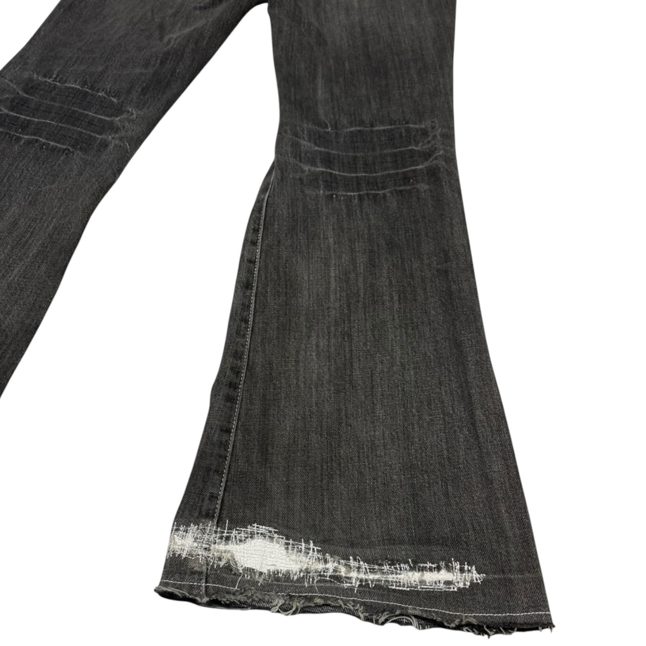 Tornado Mart distressed eyelet hole flare denim jeans