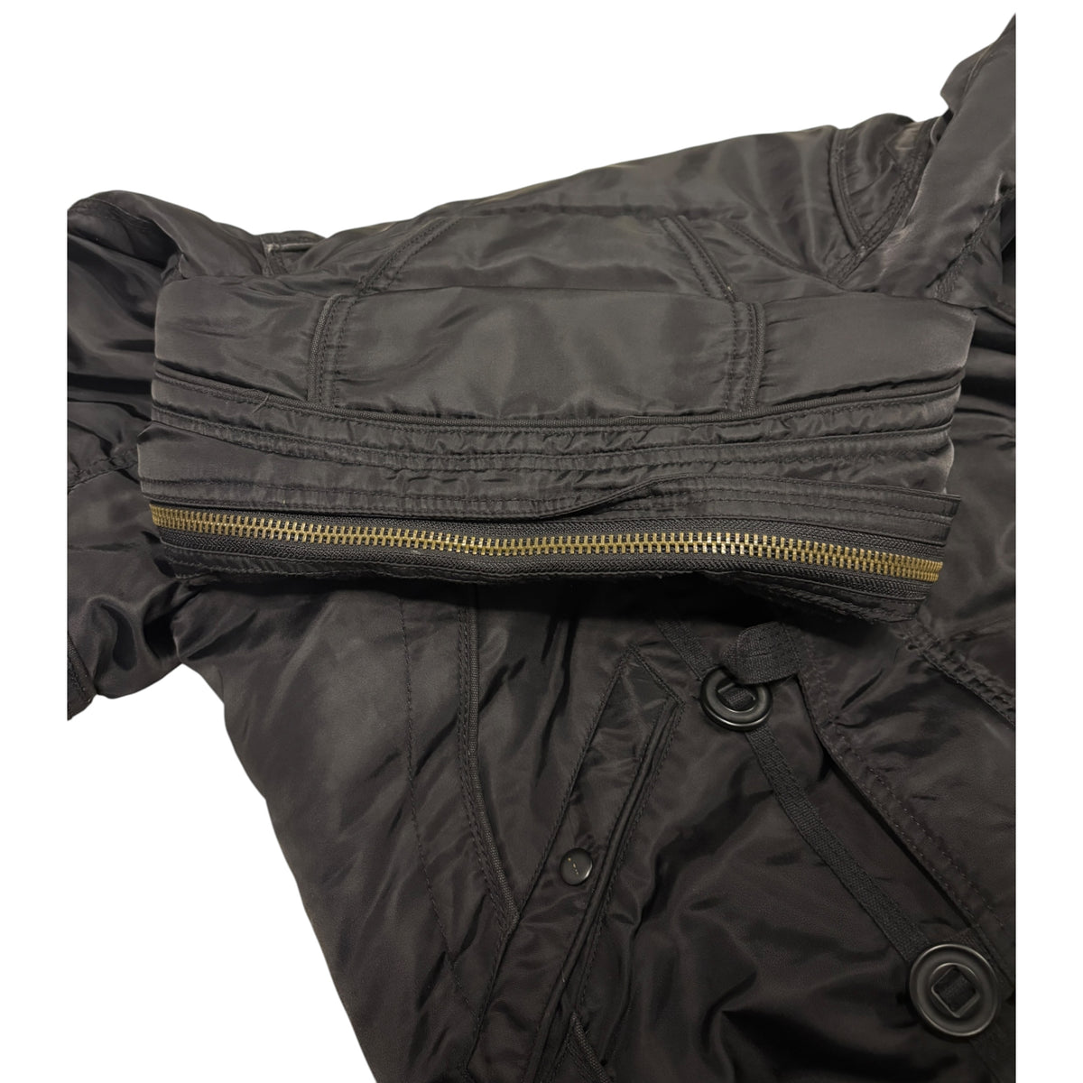 Goa bono hood nylon utility bomber jacket w/ cotton fleece ends